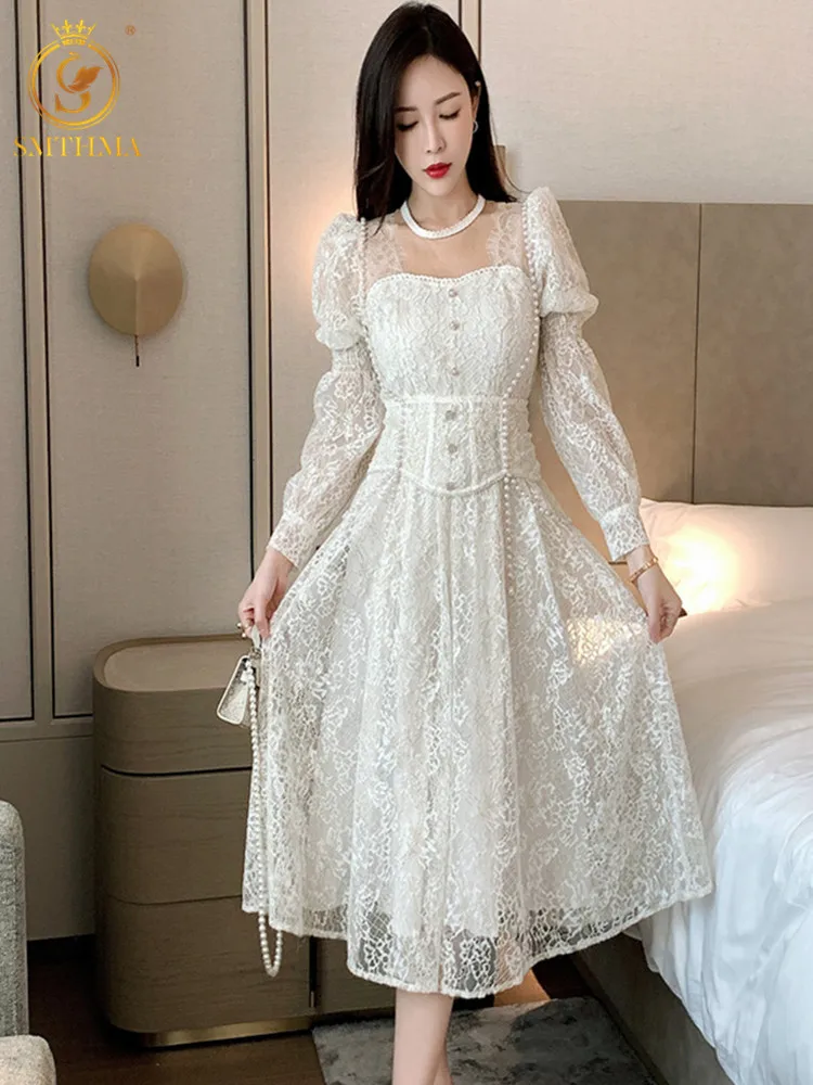 SMTHMA 2022 Новое весеннее дизайнерское подиумное кружевное платье с вырезами, женское платье с длинными рукавами, милое платье высокого качест... 
SMTHMA 2022 Новое весеннее дизайнерское подиумное кружевное платье с вырезами, женское платье с длинными рукавами, милое платье высокого качест...