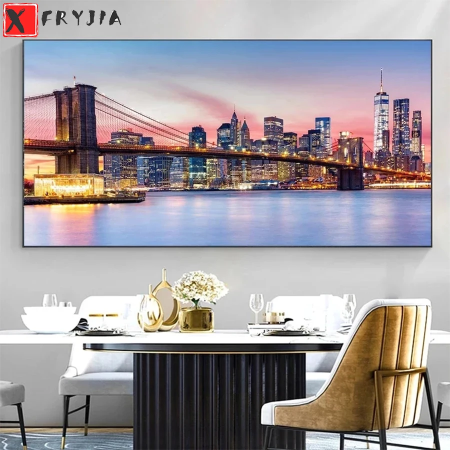 Diamond Mosaic Night View Brooklyn Bridge New York City Landscape Diamond Painting Cross Stitch Embroidery Needlework Wall Art
Diamond Mosaic Night View Brooklyn Bridge New York City Landscape Diamond Painting Cross Stitch Embroidery Needlework Wall Art