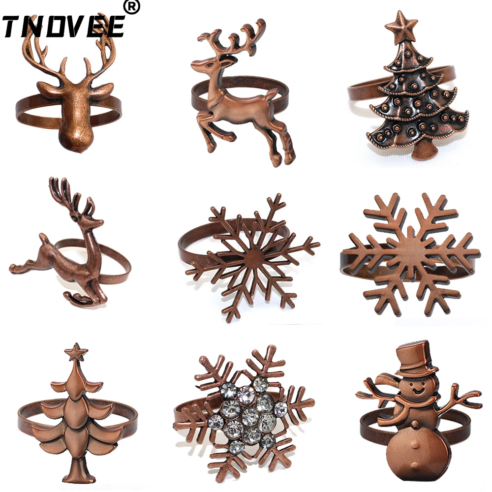 8PCS Vintage Christmas Tree Napkin Ring Metal Deer Wreath Snowflake Napkin Buckle for Wedding Hotel Home Table Xmas Decor ERC218
8PCS Vintage Christmas Tree Napkin Ring Metal Deer Wreath Snowflake Napkin Buckle for Wedding Hotel Home Table Xmas Decor ERC218