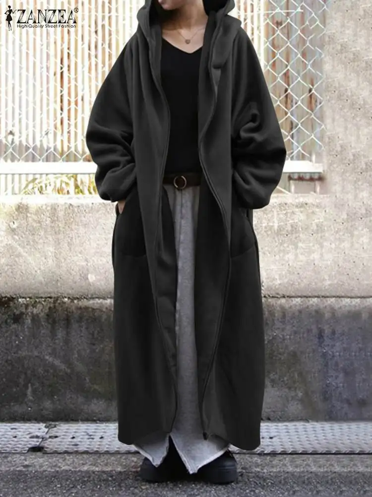 ZANZEA Autumn Solid Color Long Sleeve Coat Sweatshirt Hoodies Winter Women Hooded Outwear Fleece Long Jackets Oversized Overcoat
ZANZEA Autumn Solid Color Long Sleeve Coat Sweatshirt Hoodies Winter Women Hooded Outwear Fleece Long Jackets Oversized Overcoat