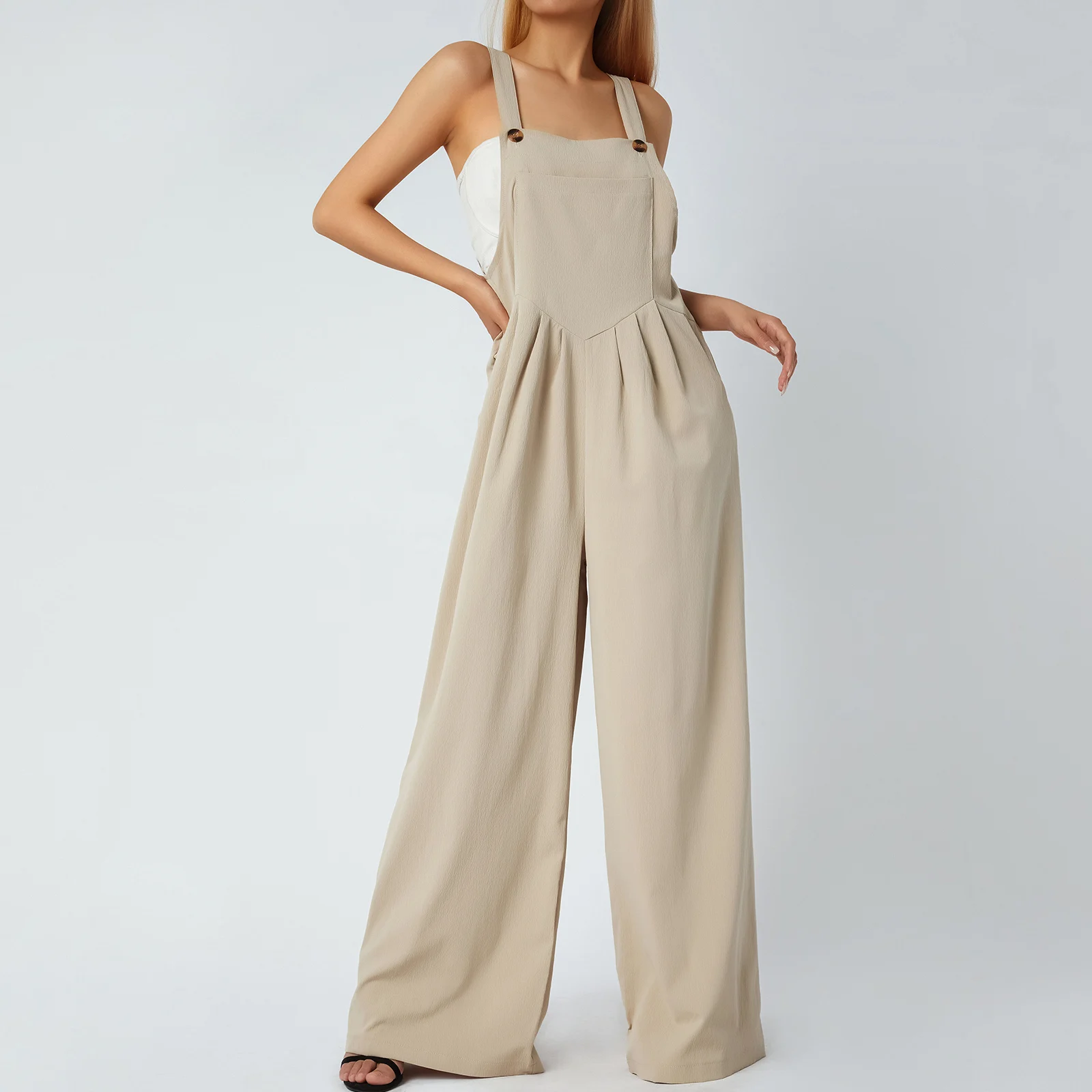 Women’s Fashion Solid Color Jumpsuits Summer Casual Buttons Wide Leg Suspender Overalls with Pockets Streetwear Female Pants
Women’s Fashion Solid Color Jumpsuits Summer Casual Buttons Wide Leg Suspender Overalls with Pockets Streetwear Female Pants