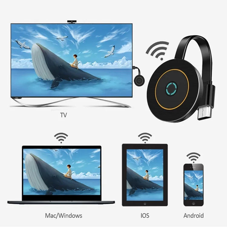 1080P WiFi Display Dongle HDMI-compatible Miracast TV Stick Video Adapter Airplay DLNA Screen Mirroring Share for iOS Android
1080P WiFi Display Dongle HDMI-compatible Miracast TV Stick Video Adapter Airplay DLNA Screen Mirroring Share for iOS Android