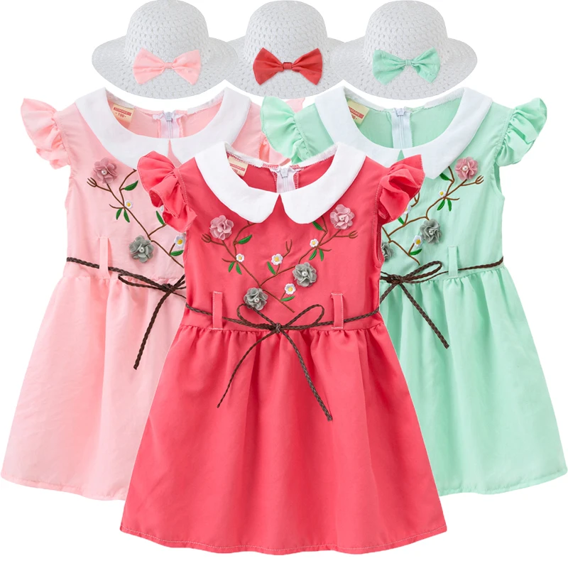2022 New Summer Embroidered Flower Dress For Girls 3 Color Casual Student Cute Kids Dress Children Pure Cotton Clothes With Hat
2022 New Summer Embroidered Flower Dress For Girls 3 Color Casual Student Cute Kids Dress Children Pure Cotton Clothes With Hat