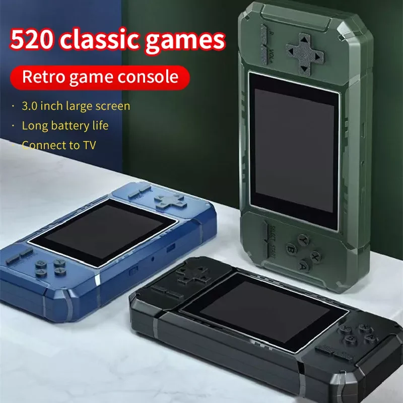 Portable Mini Handheld Game Console 8-Bit 3.0 Inch Color LCD Game Player Built-in 520 Games
Portable Mini Handheld Game Console 8-Bit 3.0 Inch Color LCD Game Player Built-in 520 Games