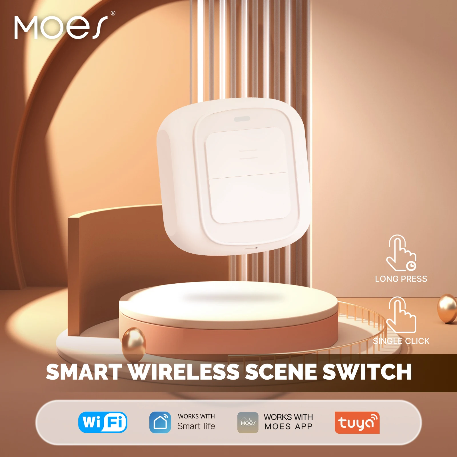 MOES Tuya WiFi Button Scene Switch Wireless Smart Light Wall Switch Low Power Consumption No Wiring For 4 Scene One Tap To Run
MOES Tuya WiFi Button Scene Switch Wireless Smart Light Wall Switch Low Power Consumption No Wiring For 4 Scene One Tap To Run
