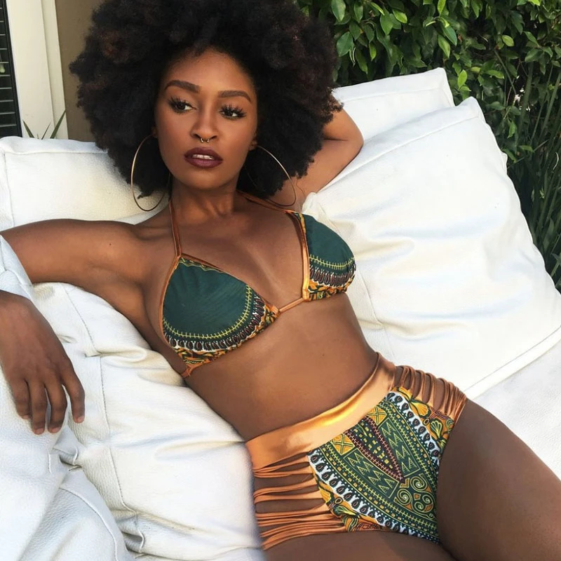 2022 New African Print Two-Pieces Bath Suits Bikini Set Sexy Geometric Swimwear Swimsuit Gold High Waist Swimming Suit
2022 New African Print Two-Pieces Bath Suits Bikini Set Sexy Geometric Swimwear Swimsuit Gold High Waist Swimming Suit