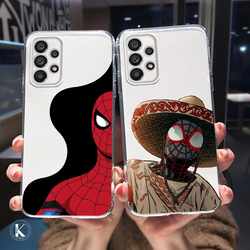 Marvel Spiderman Creative Phone Case For Samsung A32 A52 A52S A72 A02 A22 A03 A02S A03S A13 A53 A73 A23 Transparent Funda Cover 
Marvel Spiderman Creative Phone Case For Samsung A32 A52 A52S A72 A02 A22 A03 A02S A03S A13 A53 A73 A23 Transparent Funda Cover