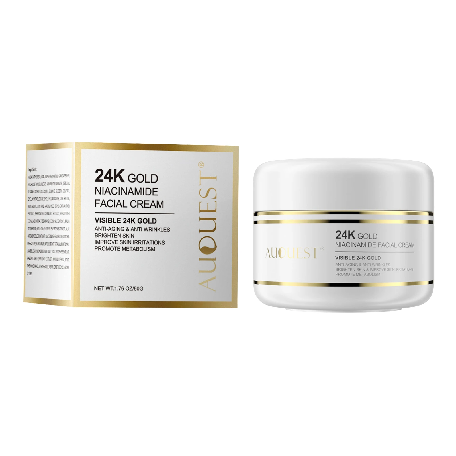 Отбеливающий увлажняющий крем для лица, 50 г, 24K Gold, Niacinamide, Антивозрастная, против морщин, шелковая формула для ухода за лицом
Отбеливающий увлажняющий крем для лица, 50 г, 24K Gold, Niacinamide, Антивозрастная, против морщин, шелковая формула для ухода за лицом
