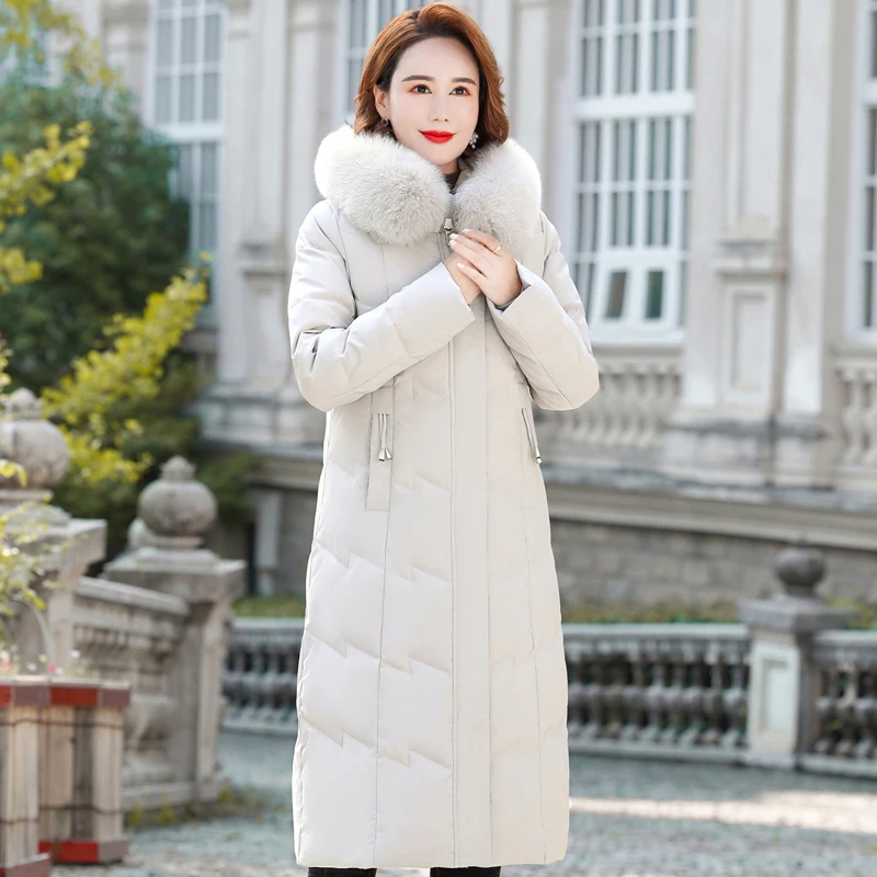 Real Fur Collar Winter X-Long Down Coats for Women 2023 New Elegant Middle-aged Woman Parkas Hooded Thick Warm Puffer Jackets
Real Fur Collar Winter X-Long Down Coats for Women 2023 New Elegant Middle-aged Woman Parkas Hooded Thick Warm Puffer Jackets