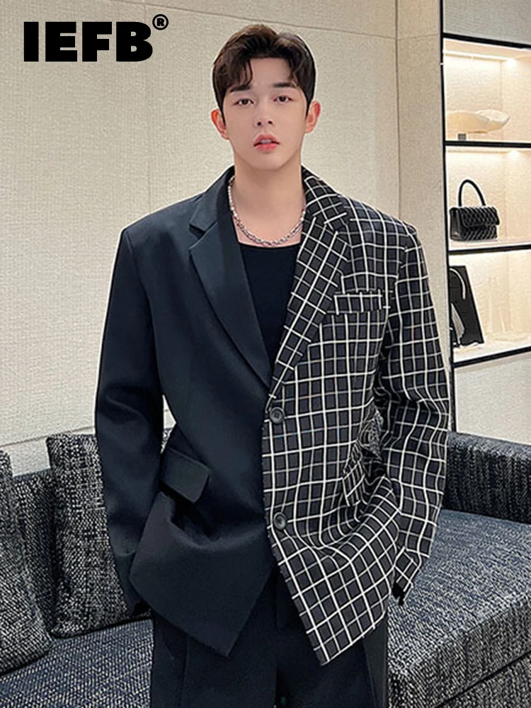 IEFB Personalized Contrast Color Plaid Stitching Design Korean Style Male Casual Fashionable Slim Blazer 2022 New Autumn
IEFB Personalized Contrast Color Plaid Stitching Design Korean Style Male Casual Fashionable Slim Blazer 2022 New Autumn