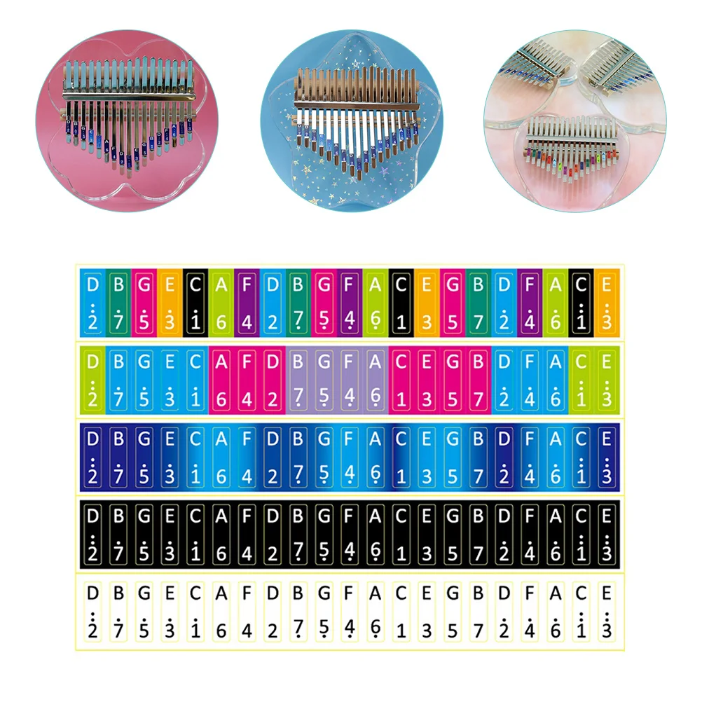5 Pcs Kalimbatie Musical Keyboard Stickers Scale Beginner Thumb Notes Thumbs Piano Decals Introductory
5 Pcs Kalimbatie Musical Keyboard Stickers Scale Beginner Thumb Notes Thumbs Piano Decals Introductory