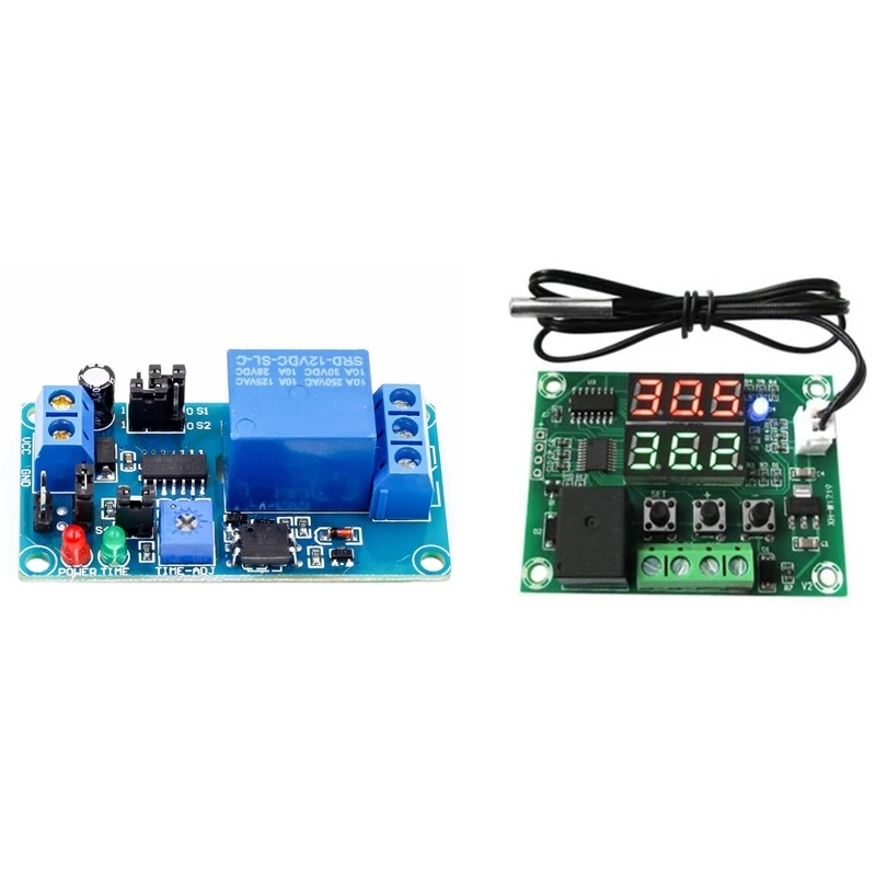 1 Pcs DC12V XH-W1219 NTC Sensor Switch Regulator Sensor Module & 1 Pcs 12V DC Delay Relay Switch Module With Timer
1 Pcs DC12V XH-W1219 NTC Sensor Switch Regulator Sensor Module & 1 Pcs 12V DC Delay Relay Switch Module With Timer
