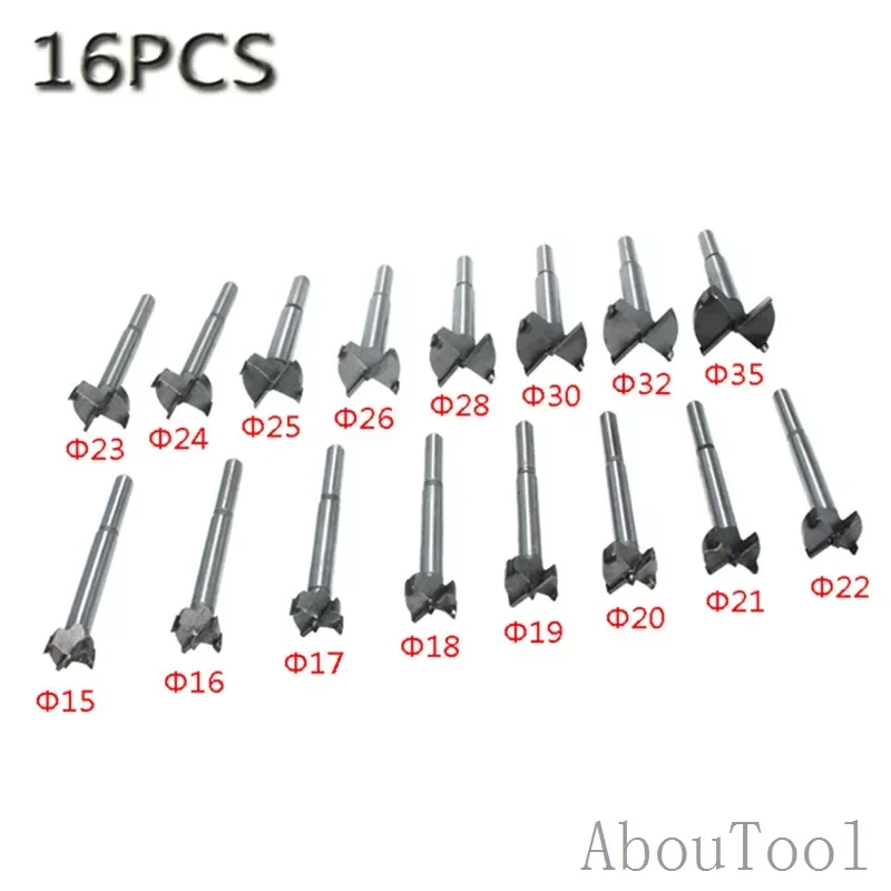 16PCS set Forstner tips Drill Bit Woodworking tool Hole Saw Cutter Hinge Boring drill bits Round Shank Tungsten Carbide Cutte Se
16PCS set Forstner tips Drill Bit Woodworking tool Hole Saw Cutter Hinge Boring drill bits Round Shank Tungsten Carbide Cutte Se