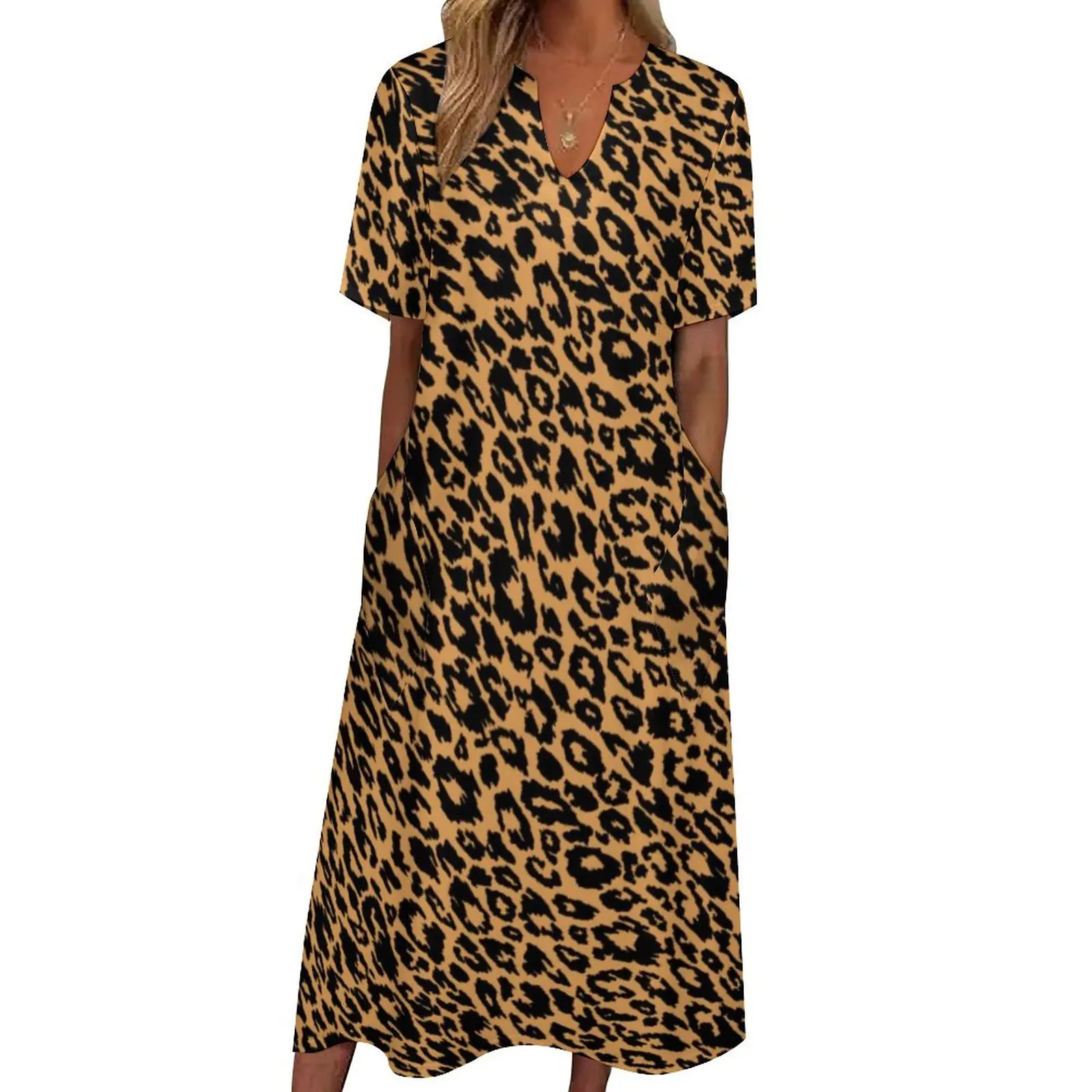 Classic Leopard Dress Animal Print Elegant Maxi Dress Street Fashion Bohemia Long Dresses Summer Short Sleeve Pattern Vestid
Classic Leopard Dress Animal Print Elegant Maxi Dress Street Fashion Bohemia Long Dresses Summer Short Sleeve Pattern Vestid