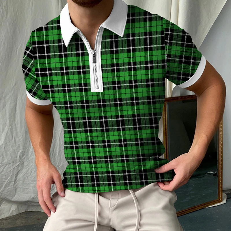 Summer Polo Shirts for men Plaid printed Slim Fit Mens Polos 35% Cotton short sleeve Male Tops Fashion Brand Men Clothing
Summer Polo Shirts for men Plaid printed Slim Fit Mens Polos 35% Cotton short sleeve Male Tops Fashion Brand Men Clothing