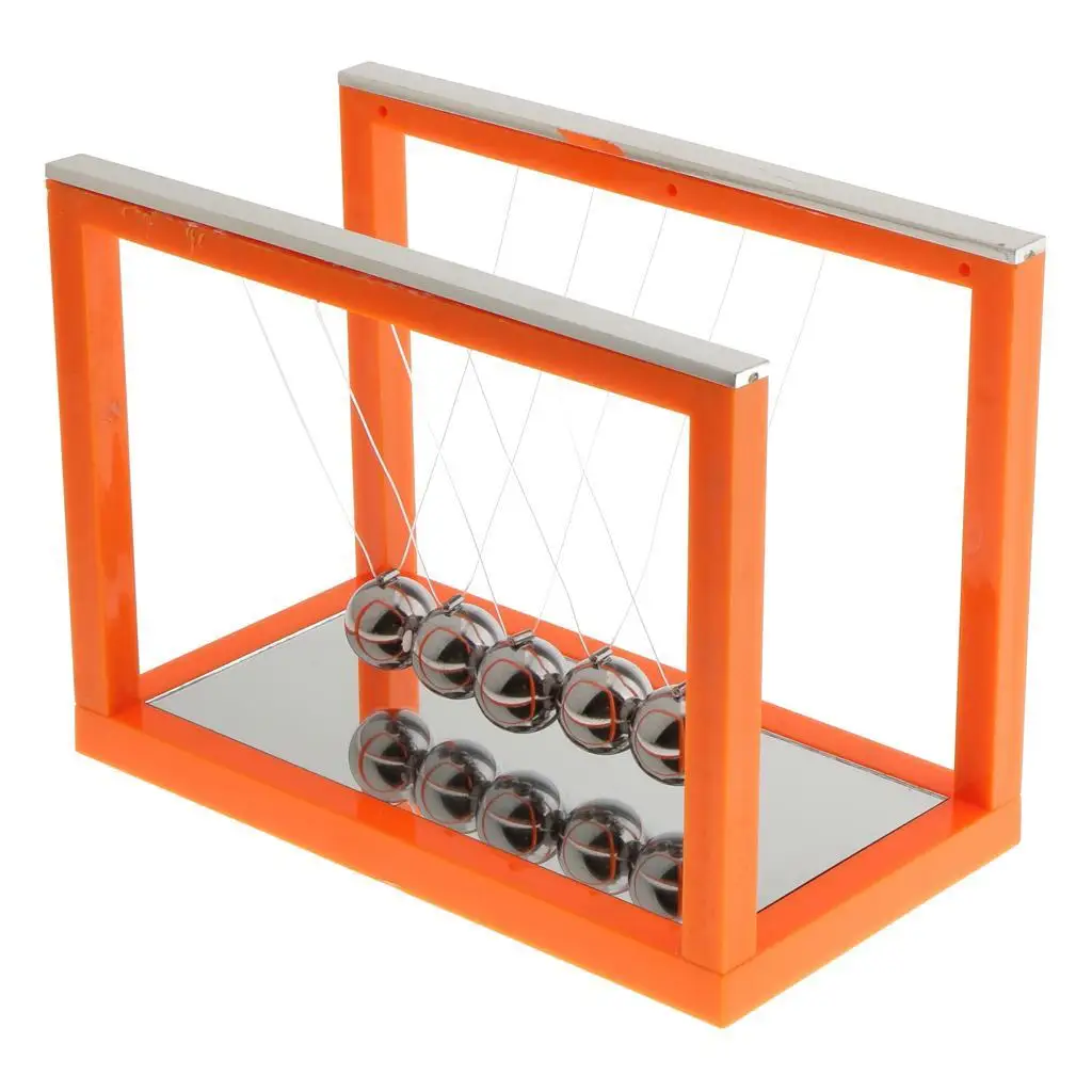 

Newton Cradle Billiard Balance Ball Physics Science Pendulum Toy Orange - M