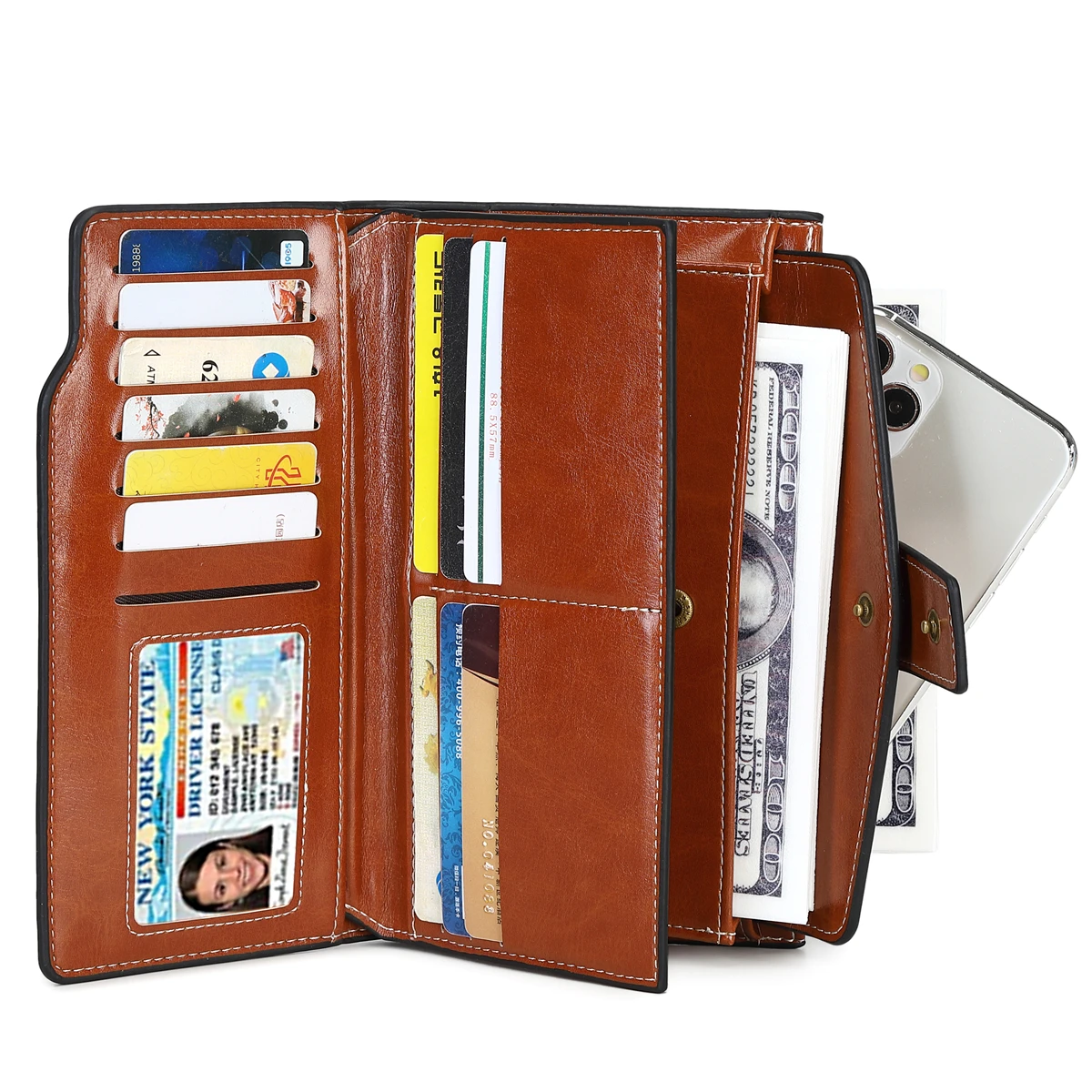 Large Capacity Luxury Waxed Leather Clutch Wallet Multi Card Organizer RFID Blocking Coin Pocket Card Holder
Large Capacity Luxury Waxed Leather Clutch Wallet Multi Card Organizer RFID Blocking Coin Pocket Card Holder