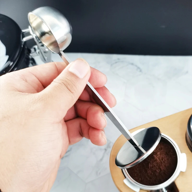 Stainless Steel Stand Tamper Spoon Tools 2 In 1 Coffee Scoop Portable Coffee Powder Measuring Scoops
Stainless Steel Stand Tamper Spoon Tools 2 In 1 Coffee Scoop Portable Coffee Powder Measuring Scoops
