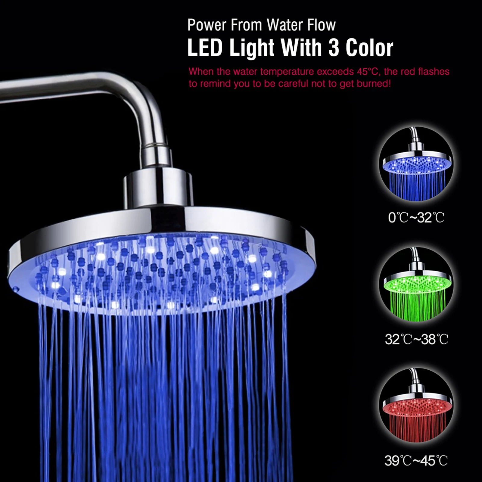 8inch Round Rain Stainless Steel Bathroom RGB LED Light Lamp Shower Head Top Spray
8inch Round Rain Stainless Steel Bathroom RGB LED Light Lamp Shower Head Top Spray