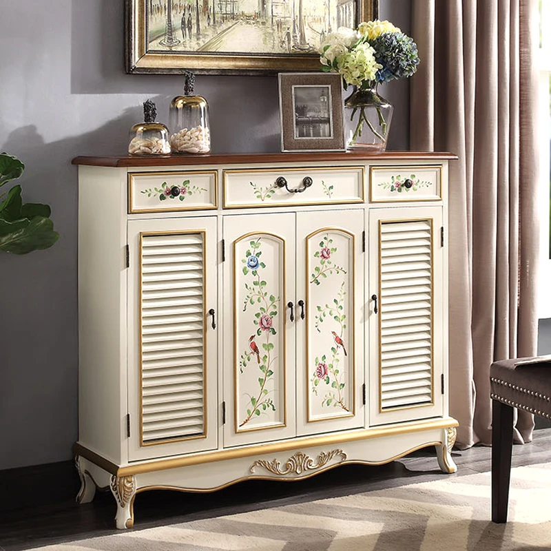 American village entrance shoe cabinet Simple storage cabinet large capacity storage painted shoe rack hall partition
American village entrance shoe cabinet Simple storage cabinet large capacity storage painted shoe rack hall partition