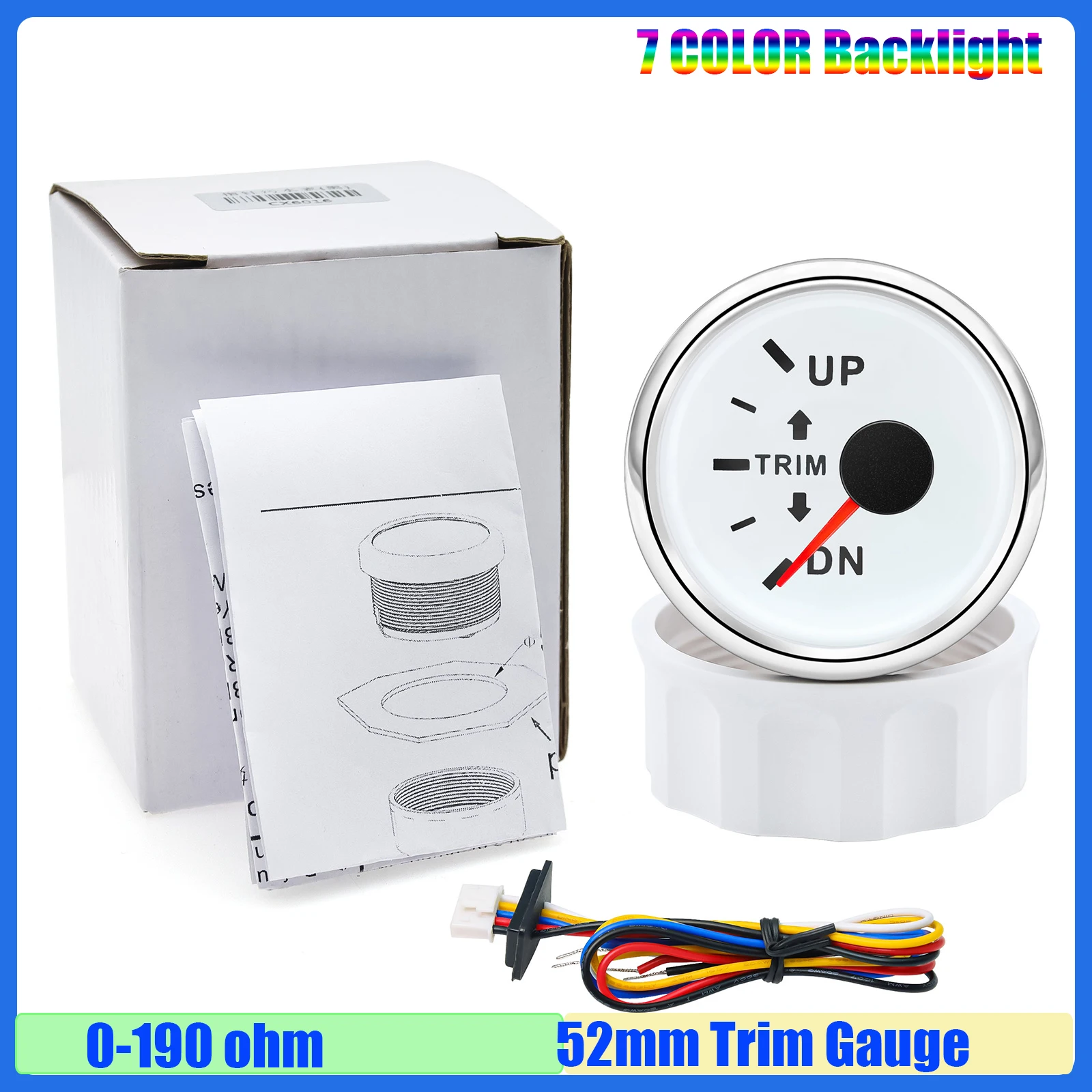 2 "52 мм датчик отделки для внутреннего подвесного двигателя, 7 цветов подсветки, морской индикатор наклона отделки, измеритель наклона для лодки, яхты, 12 В 24 В
2 "52 мм датчик отделки для внутреннего подвесного двигателя, 7 цветов подсветки, морской индикатор наклона отделки, измеритель наклона для лодки, яхты, 12 В 24 В