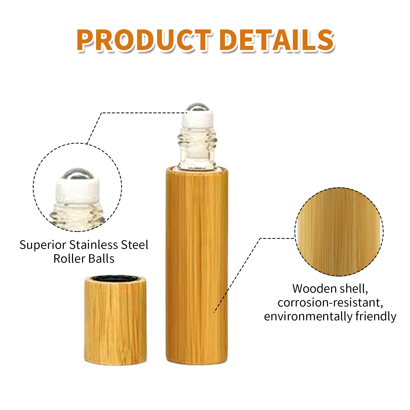 Bamboo wood ball bottle 1ml 3ml bamboo ball bottle Bamboo cap essential oil Empty bottle sub-bottling bamboo Refillable bottle
Bamboo wood ball bottle 1ml 3ml bamboo ball bottle Bamboo cap essential oil Empty bottle sub-bottling bamboo Refillable bottle