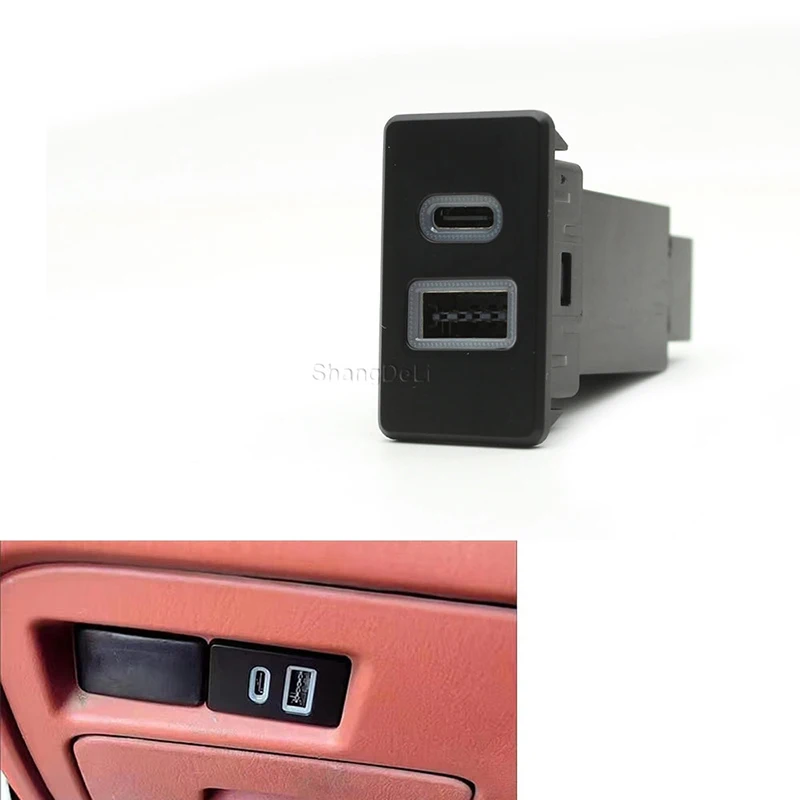 

1 шт. 12 В Быстрая зарядка с двумя портами USB QC3.0 Type-C разъем интерфейса PD быстрое автомобильное зарядное устройство для Nissan Paladin