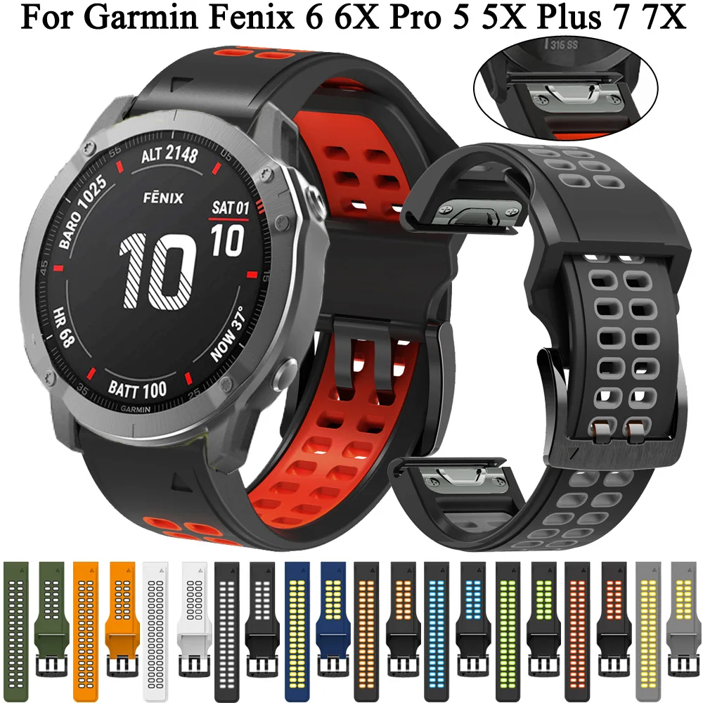 Ремешок силиконовый для смарт-часов Garmin Fenix 6 6X Pro 7 7X 5 5X Plus Epix 3 3HR 945 
Ремешок силиконовый для смарт-часов Garmin Fenix 6 6X Pro 7 7X 5 5X Plus Epix 3 3HR 945