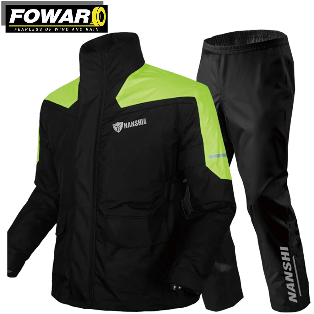 Мотоциклетное дождевое оборудование для светоотражающего дождевика, комплект верхней и нижней одежды, Мужской портативный складной дождевик унисекс для улицы 
Мотоциклетное дождевое оборудование для светоотражающего дождевика, комплект верхней и нижней одежды, Мужской портативный складной дождевик унисекс для улицы