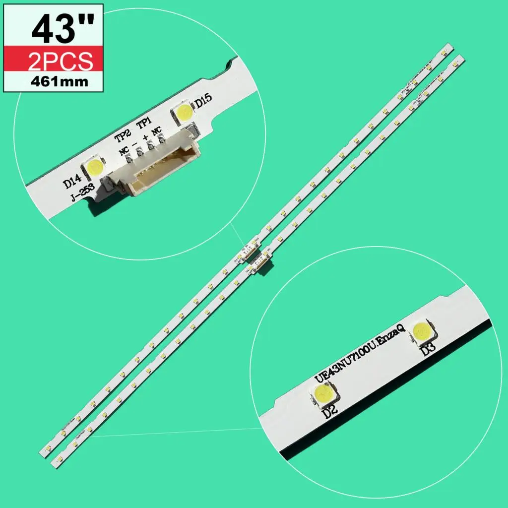 Новая светодиодная лента для подсветки Samsung UE43NU7100U aot_43 _ nu7100f UE43NU7120U UE43NU7170U, 2 шт., 28LED
Новая светодиодная лента для подсветки Samsung UE43NU7100U aot_43 _ nu7100f UE43NU7120U UE43NU7170U, 2 шт., 28LED