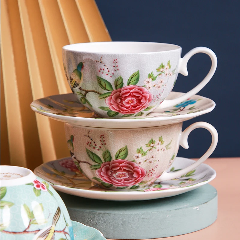 Chinese style Bone Porcelain Coffee Cup and Saucer Set Creative Pastoral Bird and Flowers Advanced Ceramic Kitchen Drink Cups
Chinese style Bone Porcelain Coffee Cup and Saucer Set Creative Pastoral Bird and Flowers Advanced Ceramic Kitchen Drink Cups