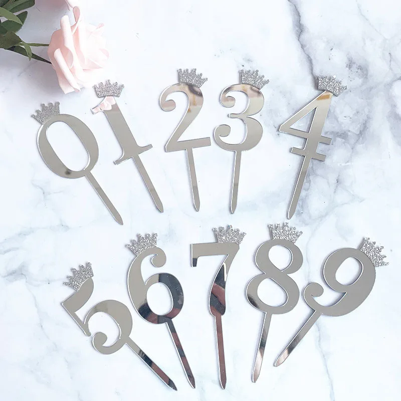 Crown Number Cake Topper Gold Silver Happy Birthday Digital Cake Insert Wedding Anniversary Party Cake Dessert Decoration Decor
Crown Number Cake Topper Gold Silver Happy Birthday Digital Cake Insert Wedding Anniversary Party Cake Dessert Decoration Decor