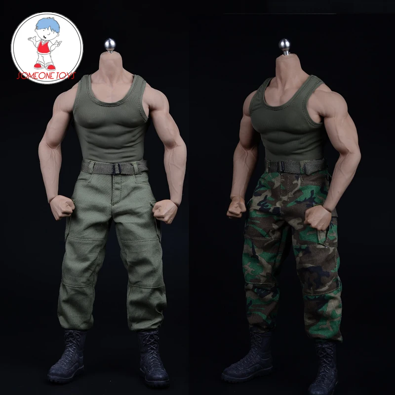 

1/6 Scale Male Combat Suit Soldier Vest Pants Belt Clothes Set for 12" TBLeague Strong Body Figure M35 M34 jiaou doll DIY toys