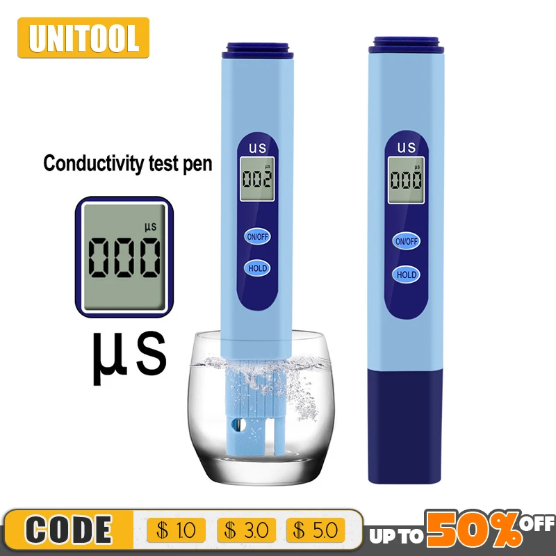 LCD Conductivity Detector Pen Digital EC Pen US Conductivity Test Pen US Test Pen 0-9990us for Greenhouse Pool Laboratory
LCD Conductivity Detector Pen Digital EC Pen US Conductivity Test Pen US Test Pen 0-9990us for Greenhouse Pool Laboratory