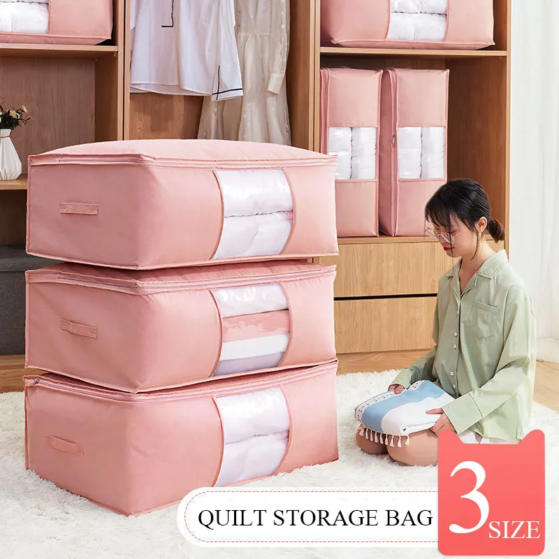 

Closet Organizer Storage Box For Clothes Quilt Storage Bag Large Clothing Sundries Packing Organizing Bag Wear-Resistant Durable