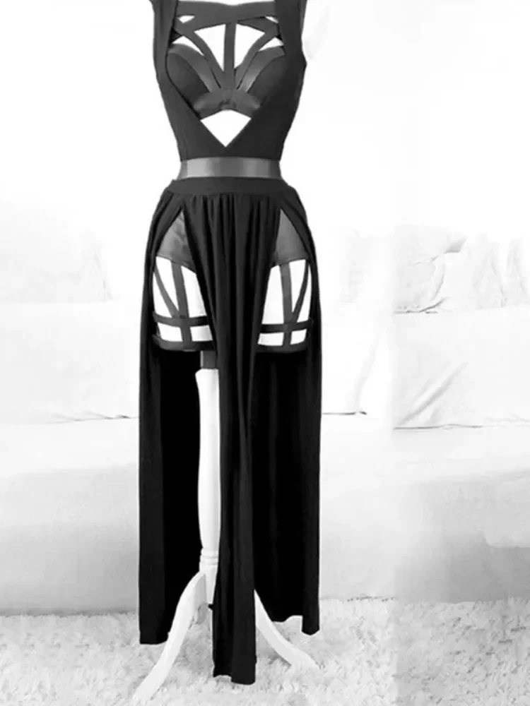 Vintage Gothic Club Sexy Summer Suit Women Sleeveless Black Corset Crop Top + Bandage Underpants Mesh Split Skirt 3pcs Sets
Vintage Gothic Club Sexy Summer Suit Women Sleeveless Black Corset Crop Top + Bandage Underpants Mesh Split Skirt 3pcs Sets