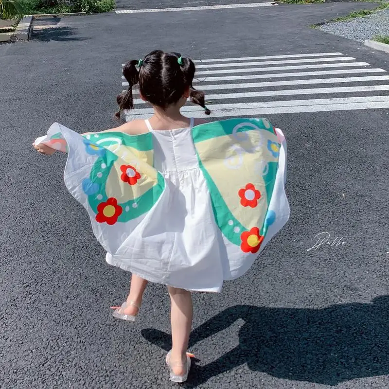 Cotton Butterfly Floral Girls Dress Summer 2022 Sweet Style Wing Sleeved Loose A-Line Princess Kids Children Clothing
Cotton Butterfly Floral Girls Dress Summer 2022 Sweet Style Wing Sleeved Loose A-Line Princess Kids Children Clothing