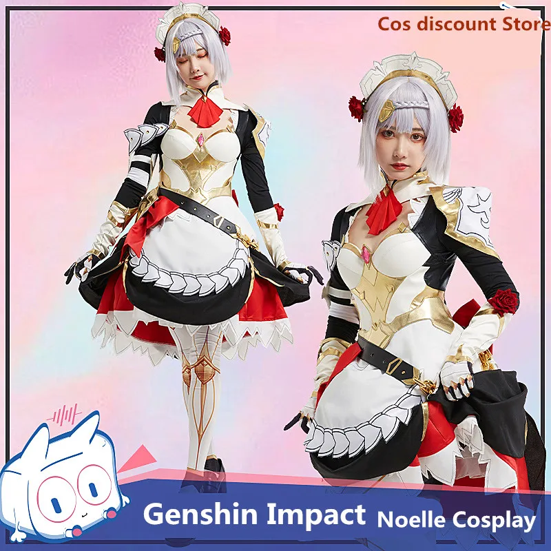 

В наличии игра Genshin Impact Noelle Cospaly костюм игра женщины косплей платье горничная Платье 2021 Новинка