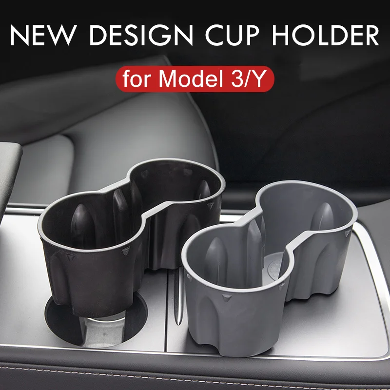 

For Tesla Model 3/Y 2021 2022 2023 Console Drinking Bottle Insert Holder Double Hole Car Water Cup Holder Interior Accessories