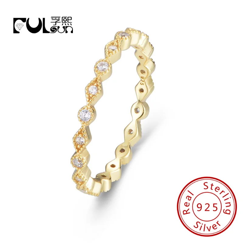 Минималистичное модное ювелирное изделие fulsun, геометрическая форма бриллианта, циркониевое кольцо