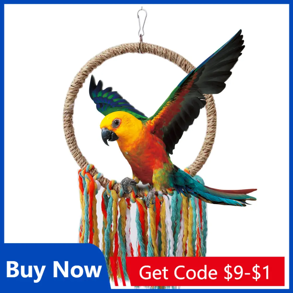 Interactive Pet Bird Toy for Parrots Cotton Rope Circle Chewing Bite Perch Hanging Cage Swing Rope Ring Stand Climb Toy Supplies
Interactive Pet Bird Toy for Parrots Cotton Rope Circle Chewing Bite Perch Hanging Cage Swing Rope Ring Stand Climb Toy Supplies