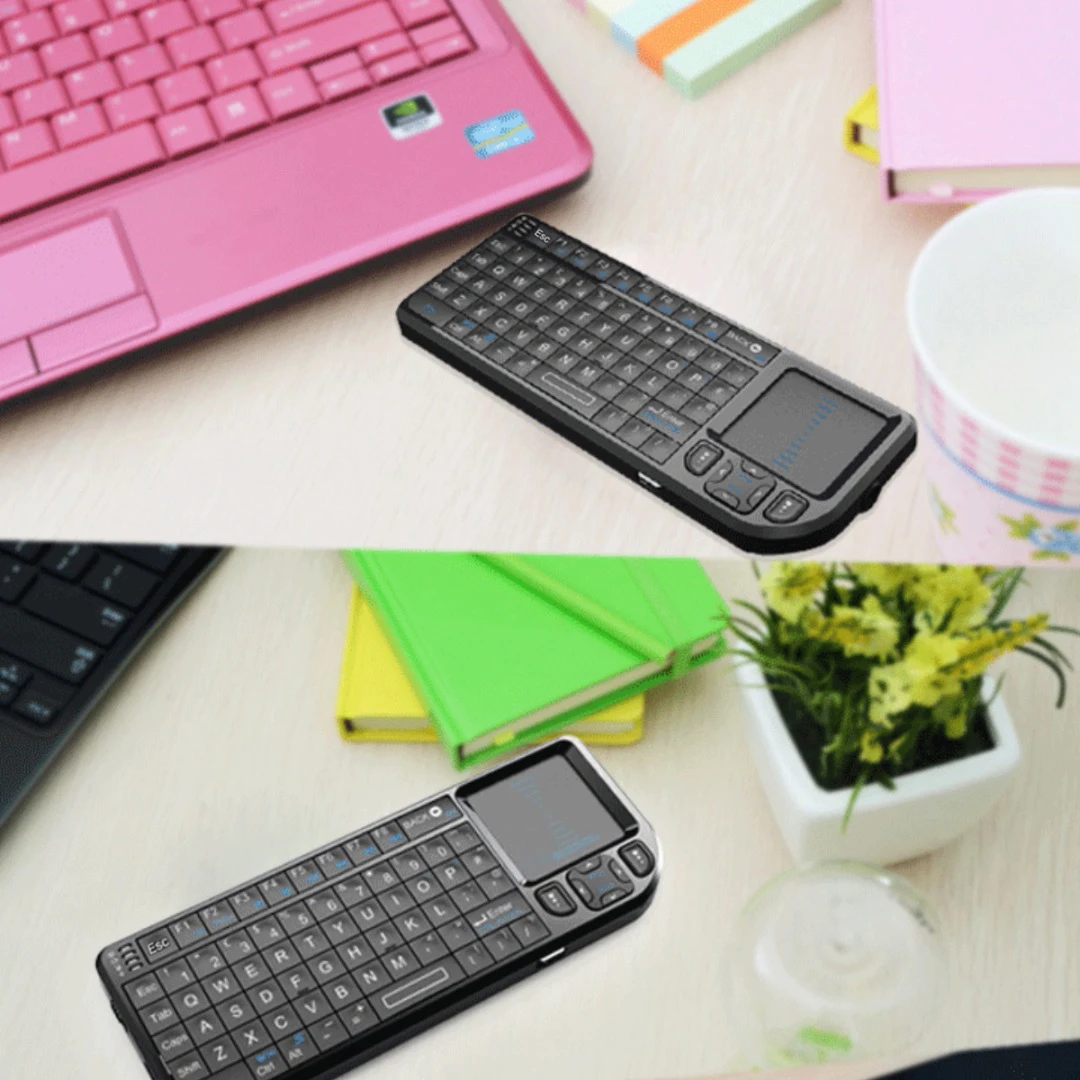 Brand New Ultra Mini Wireless Keyboard with Touchpad Mouse For Laptops/Computer/IPTV 90-Degree Flip Touchpad Black Color
Brand New Ultra Mini Wireless Keyboard with Touchpad Mouse For Laptops/Computer/IPTV 90-Degree Flip Touchpad Black Color