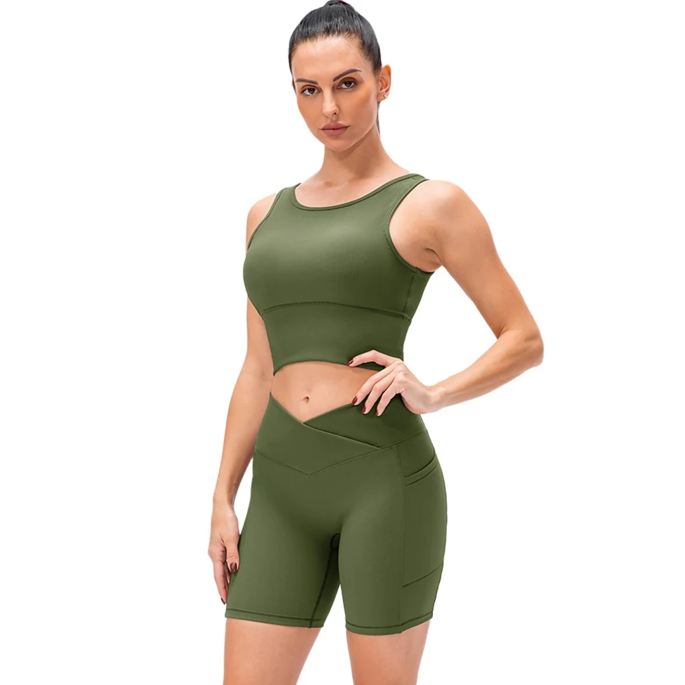 Summer High Waist Shorts Fitness Suit Running Tight Vest SportsWorkout Shaping Outfits 2Pcs Set
Summer High Waist Shorts Fitness Suit Running Tight Vest SportsWorkout Shaping Outfits 2Pcs Set