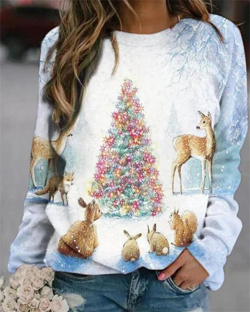 2023 Spring New Women's 3d Printed Casual Long-sleeved Crewneck T-shirt Women's Large Size T-shirt
2023 Spring New Women's 3d Printed Casual Long-sleeved Crewneck T-shirt Women's Large Size T-shirt