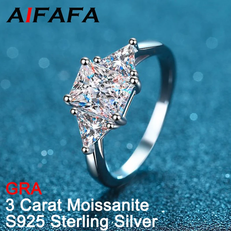 AIFAFA 3 Carat All D Color Moissanite Ring for Women 100% S925 Sterling Silver Engagement Wedding Diamond Ring Jewelry GRA
AIFAFA 3 Carat All D Color Moissanite Ring for Women 100% S925 Sterling Silver Engagement Wedding Diamond Ring Jewelry GRA