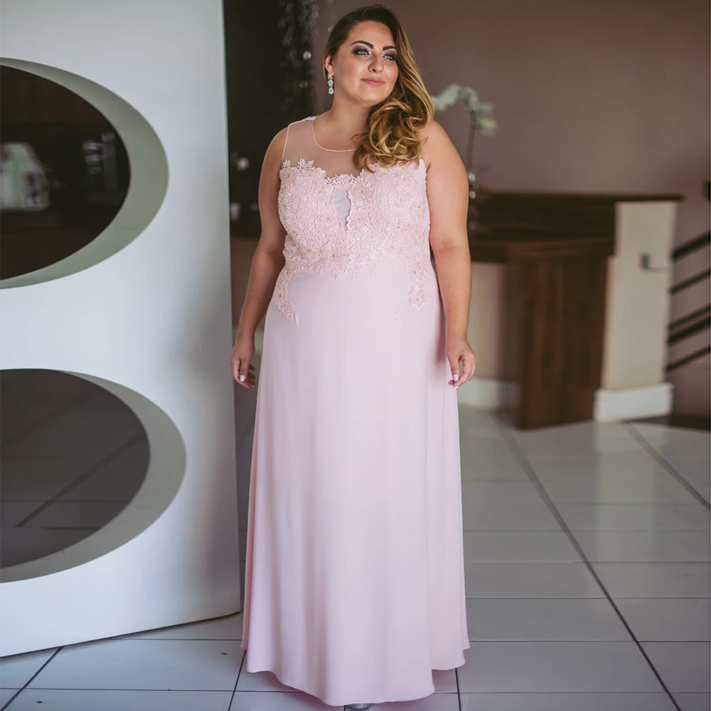 Latest Pink Sleeveless Plus Size Mother of the Bride Dresses Floor Length Scoop Lace Chiffon Wedding Guest for Groom Mother
Latest Pink Sleeveless Plus Size Mother of the Bride Dresses Floor Length Scoop Lace Chiffon Wedding Guest for Groom Mother