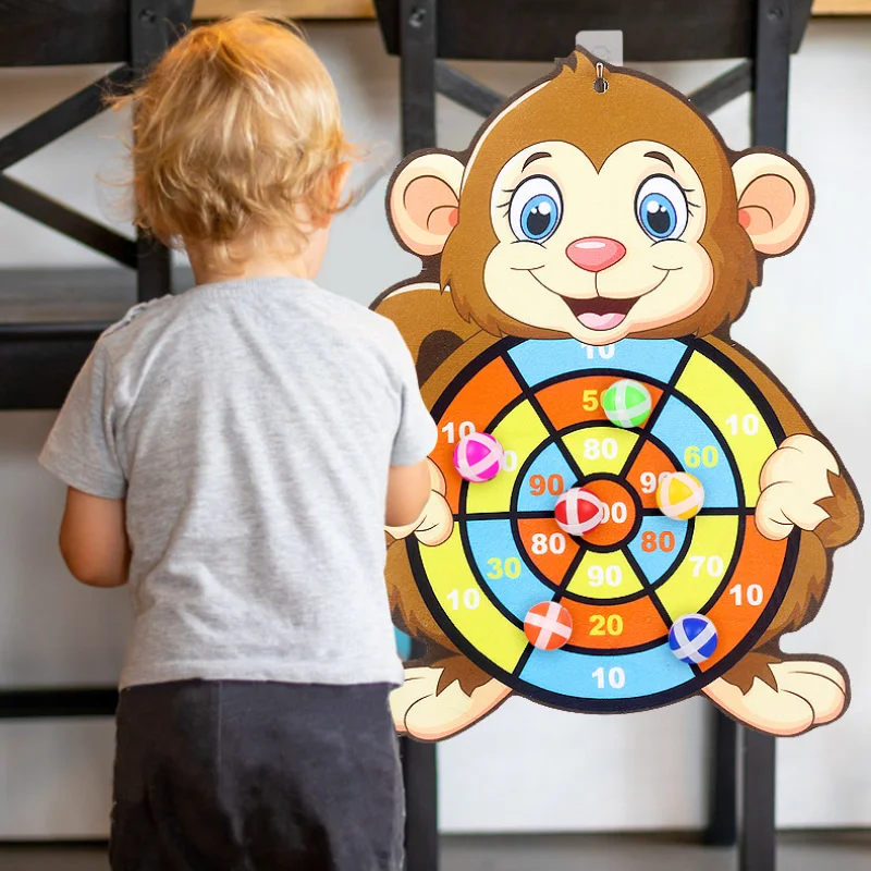 

Kids Elephant Dart Target Board Sticky Ball Sports Game Toys For Children Boys Girls Outdoor Indoor Child Sticky Ball Throw Toy