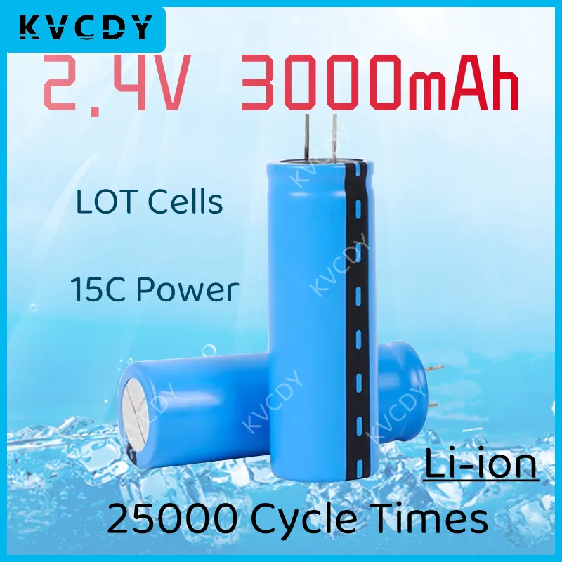 KVCDY 2.4V 3000mAh LTO 18650 Lithium Titanate Rechargeable Battery 15C Power Rechargeable Low Temperature Battery 25000 Cycles
KVCDY 2.4V 3000mAh LTO 18650 Lithium Titanate Rechargeable Battery 15C Power Rechargeable Low Temperature Battery 25000 Cycles