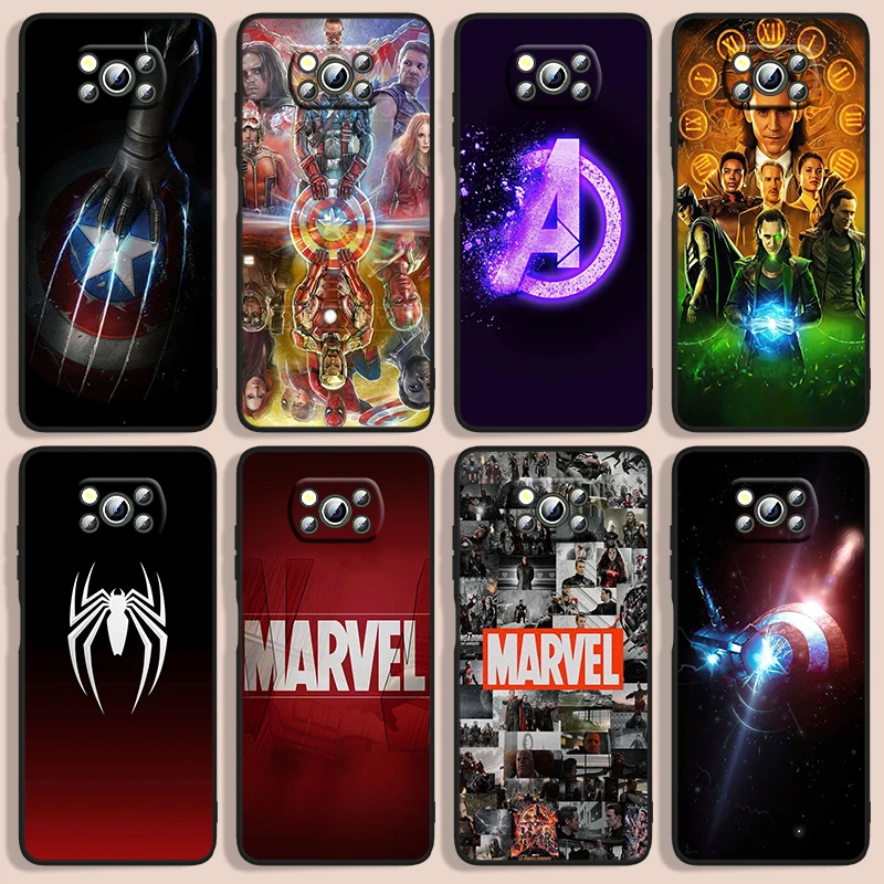 Marvel logo Phone Case For Xiaomi Poco F1 X2 F2 X3 C3 M3 F3 X4 M4 F4 Pro 5G 4G NFC GT Black luxury Silicone Funda Cover Back
Marvel logo Phone Case For Xiaomi Poco F1 X2 F2 X3 C3 M3 F3 X4 M4 F4 Pro 5G 4G NFC GT Black luxury Silicone Funda Cover Back