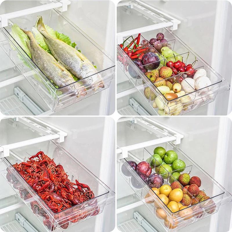 1PC 1/4/8 Grid Transparent Refrigerator Drawer Freezer Under Storage Sliding Organizer Bins Container
1PC 1/4/8 Grid Transparent Refrigerator Drawer Freezer Under Storage Sliding Organizer Bins Container